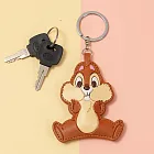 【迪士尼 Disney】迪士尼Q萌鼓鼓皮革鑰匙圈 皮革鑰匙扣 奇奇