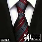 『紳-THE GENTRY』經典紳士商務休閒男性領帶  -灰紅斜紋款