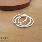 質感素面噴砂三環設計S999純銀戒指.直接套入  國際圍14.5號