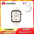 HUAWEI 華為 Watch Fit 3 健康運動智慧手錶 真皮錶帶-珍珠白