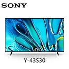 【限時優惠】SONY 索尼 43吋 Y-43S30 BRAVIA 3 LED 4K HDR 智慧顯示器 液晶電視 Google TV 《含桌放安裝+舊機回收》