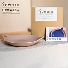 日本手工名陶 美濃燒 Sowaca 圓形雙耳陶盤 (多色任選) 淡粉