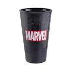 【 Paladone UK 】Marvel 漫威 LOGO 黑色磨砂質感英雄玻璃杯 漫威水杯