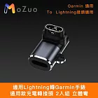 【魔宙】適用Lightning轉Garmin手錶 充電轉接頭 2入組 立體彎