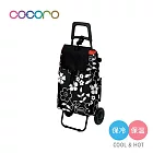 【日本COCORO】FLOWER 多功能保溫保冷摺疊購物車(附座椅)-40L-多色可選- 時尚黑