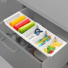 《tescoma》可伸縮4格餐具收納盒(米白) | 抽屜格層分隔 碗筷收納