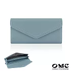 【OMC】文藝復興信封式兩折牛皮長夾4116- 灰藍