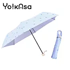 【Yo!kAsa】日系熱銷蝴蝶結限定銀膠手開傘/口袋傘/遮陽傘/雨傘/輕量傘(四色任選) 藍色