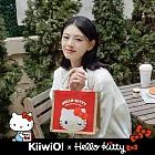 Hello Kitty x Kiiwi O! 聯名款．50週年 棉麻隨行袋  大頭凱蒂貓