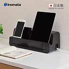 【日本INOMATA】日本製多功能平板手機充電架/集線收納盒- 黑
