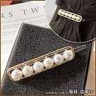 『坂井．亞希子』經典簡約鏤空六顆珍珠髮夾 -白色珍珠
