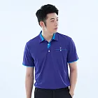 【遊遍天下】男款抗UV防曬吸濕排汗速乾機能短袖POLO衫(GS1037) M 藍紫