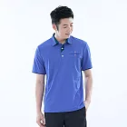 【遊遍天下】男款抗UV防曬吸濕排汗速乾機能短袖POLO衫(GS1037) M 藍色