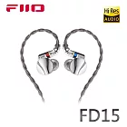 FiiO FD15鋁鎂合金球頂振膜單動圈可換線耳機-競速銀