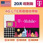 【GLOBAL WiFi】美國T-Mobile上網SIM卡 20日方案 每日流量吃到飽 降速吃到飽 4G高速上網