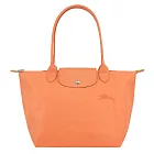 LONGCHAMP LE PLIAGE GREEN系列刺繡長把再生尼龍摺疊水餃包(中) 橙