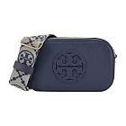 TORY BURCH MILLER 荔枝紋雙拉鍊相機包-迷你/ 海軍藍