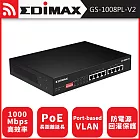 EDIMAX 訊舟 GS-1008PL-V2 長距離DIP Smart 8埠Gigabit PoE+乙太網路交換器