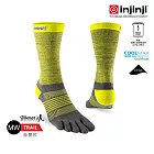 injinji 女 Trail野跑避震吸排五趾中筒襪FX M-L 閃電黃