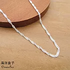 2g。2mm寬16吋40cm。粗厚水波龍蝦扣頭足銀999純銀單鍊.項鍊.單戴鍊 16吋40cm