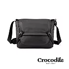 【Crocodile】鱷魚皮件 翻蓋郵差包 尼龍斜背包 可放A4文件-X-Lite 5.0系列-0104-11104-黑藍兩色 黑色