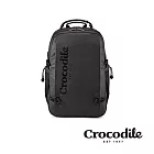 【Crocodile】鱷魚皮件 休閒/通勤後背包 可放10吋平板 伸縮鑰匙扣-X-Lite 5.0系列-0104-11105-黑藍兩色 黑色