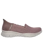 Skechers Seager [158980MVE] 女 休閒鞋 健走 瞬穿舒適科技 透氣 緩震 藕粉