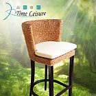 Time Leisure 峇里島戶外造景天然藤編吧檯椅