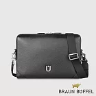 【BRAUN BUFFEL 德國小金牛】台灣總代理 斯萊特 斜背包-黑色/BF552-62-BK