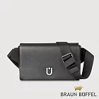 【BRAUN BUFFEL 德國小金牛】台灣總代理 斯萊特 腰胸包-黑色/BF552-07-BK