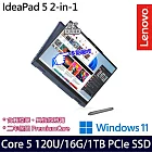 【硬碟升級】Lenovo聯想 IdeaPad 5 2-in-1 83DT006BTW 14吋/Core 5 120U/16G/1TB SSD/Win11/ 觸控效能筆電