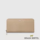 【BRAUN BUFFEL 德國小金牛】台灣總代理 依雅娜 8卡拉鍊長夾-奶茶棕/BF853-602-SVM