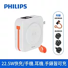 【Philips 飛利浦】10000mAh FunCube 2.0多合一螢幕顯示行動電源 磁吸/自帶線/無線/支架 4色可選 (DLP4348C)  玩美白