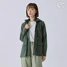 ADISI 女抗UV平織彈性軍裝可拆帽抽繩夾克 AJ2411002 (S-2XL)｜輕量 快乾 速乾 彈性 透氣 防曬外套 S 鼠尾草