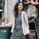 ADISI 女抗UV平織彈性連帽收腰夾克 AJ2411003 (S-2XL)｜輕量 快乾 速乾 彈性 透氣 防曬外套 S 白堊色