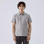 ADISI 男本布領POLO涼感智能纖維速乾短袖上衣 AL2111140  (M-2XL)｜吸濕排汗 快乾 單向導濕 彈性 排汗衣 M 	雙色中灰