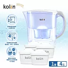 kolin 歌林 四重精濾濾水壺 3.8L (+濾芯4入/1年份/適用Brita) (白色)