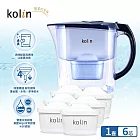 kolin 歌林 四重精濾濾水壺 3.8L (+濾芯6入/最高1年半使用/適用Brita) (藍色)