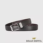 【BRAUN BUFFEL 德國小金牛】台灣總代理 商務型男 簡約造型穿針式皮帶-銀色40吋/BF24S-RO227T40-SNK