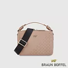 【BRAUN BUFFEL 德國小金牛】台灣總代理 墨菲斯 橫式斜背包-暖沙色/BF524-11-TT