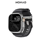 美國NOMAD Apple Watch專用硬悍FKM橡膠錶帶-49/46/45/44/42mm- 風暴灰-銀扣