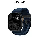 美國NOMAD Apple Watch專用硬悍FKM橡膠錶帶-49/46/45/44/42mm- 	大西洋藍-黑扣