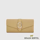 【BRAUN BUFFEL 德國小金牛】台灣總代理 瑟魯爾-A 12卡兩折長夾-淺棕色/BF845-621-CR