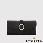 【BRAUN BUFFEL 德國小金牛】台灣總代理 瑟魯爾-A 12卡兩折長夾-黑色/BF845-621-BK