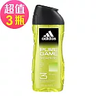 adidas愛迪達 男性三效潔顏洗髮沐浴露3瓶組(250ml/瓶) 超越挑戰