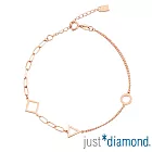 【Just Diamond】幾何情迷 18K玫瑰金手鍊(網路限定)