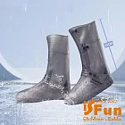 【iSFun】雨季必備*防水防滑排釦高筒雨鞋套/茶棕 XL(40~41)