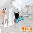 【iSFun】牙刷收納*浴室檯面吸水珪藻土牙刷杯架/白色琉璃