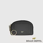 【BRAUN BUFFEL 德國小金牛】台灣總代理 珍妮絲 拉鍊零錢包-黑色/BF840-161-BK