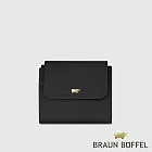 【BRAUN BUFFEL 德國小金牛】台灣總代理 珍妮絲 8卡三折短夾-黑色/BF840-414-BK